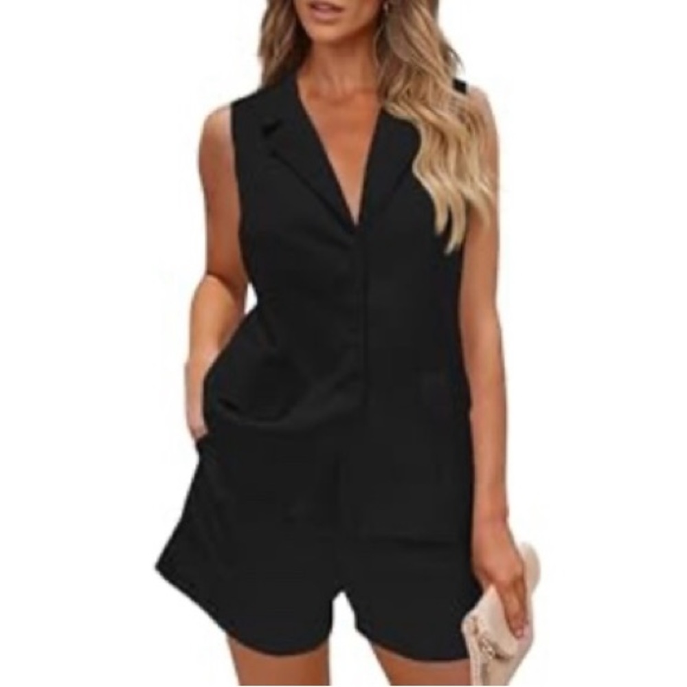 Brand new. Free gift with purchase. 2 piece vest and tailored shorts. Chic Black